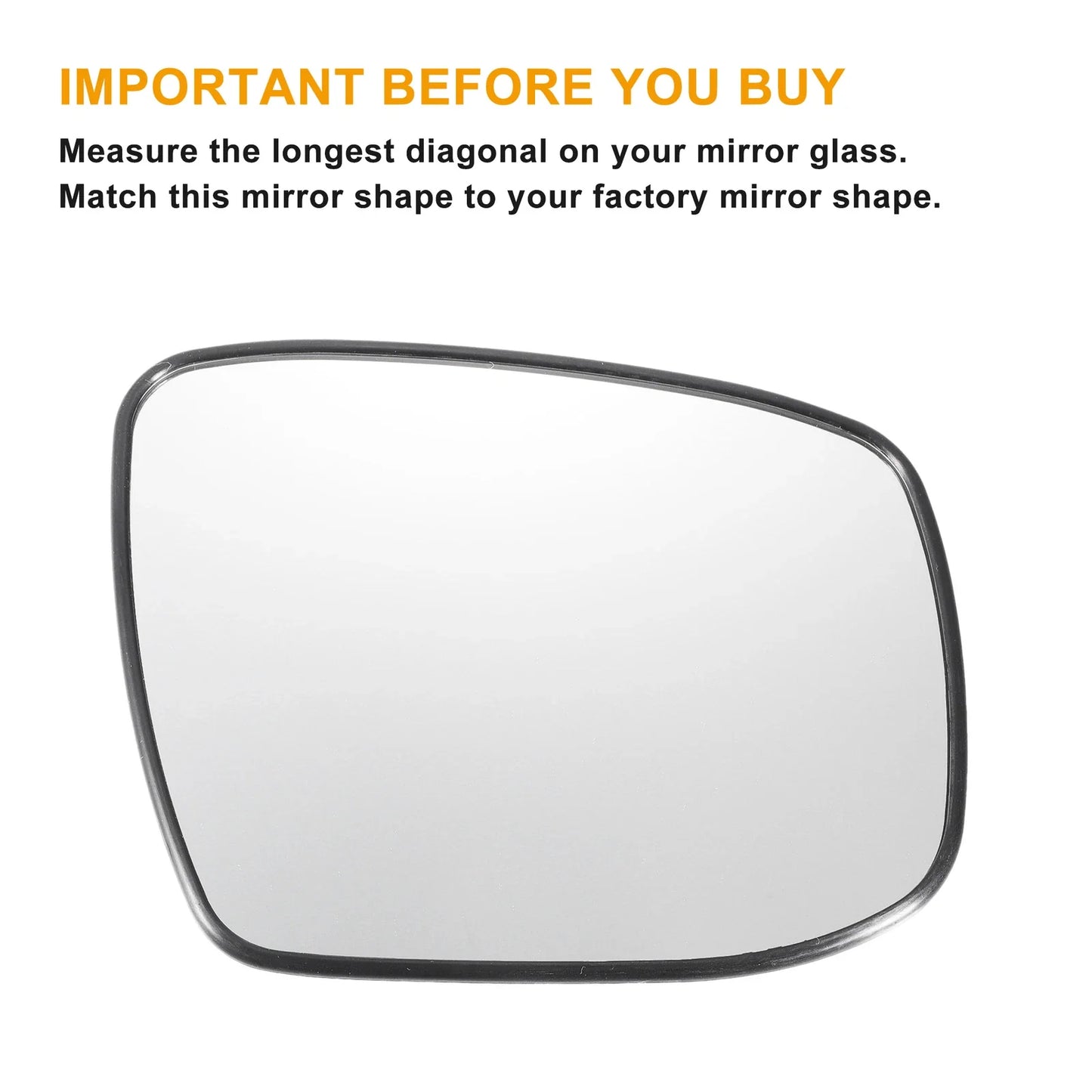 Pair White Mirror Glass w/ Back Non-heated for Honda Jazz Fit (2001-2023)