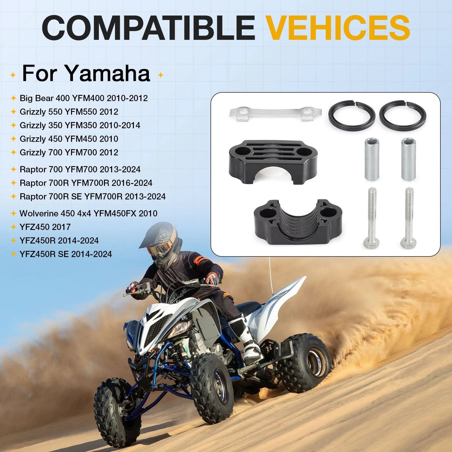 Steering Stem Bushing & Seal w/ Bolt for Yamaha YFM450FX (2008–2010)