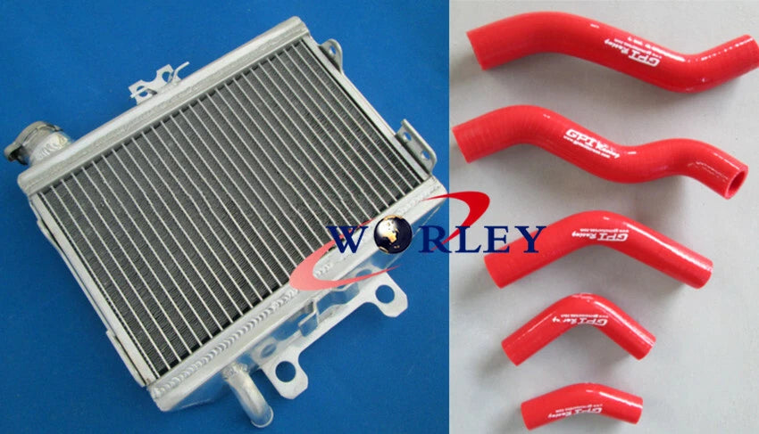 Aluminum Radiator with Red Hoses for Honda CR125 CR125R (1998–1999)