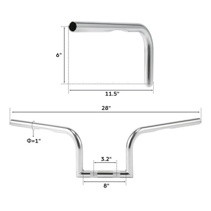 6" Rise 1" Handlebar for Harley Sportster XL883 XL1200 (2007-2014)