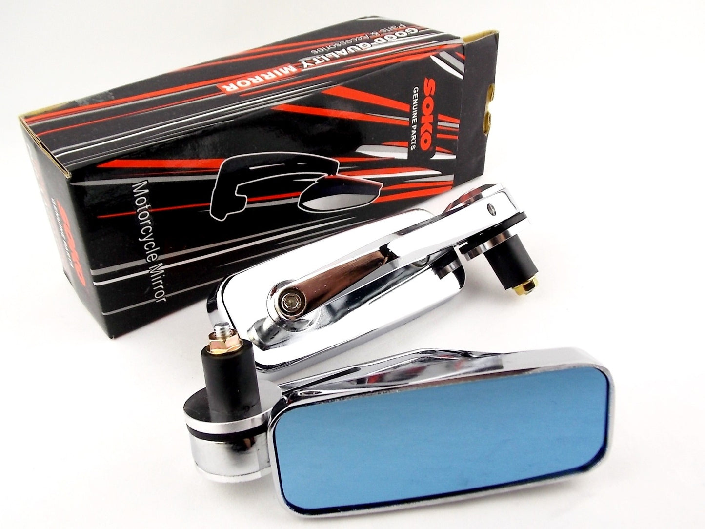 Chrome Handle Bar End Mirrors for Motorcycle (Universal Fit)