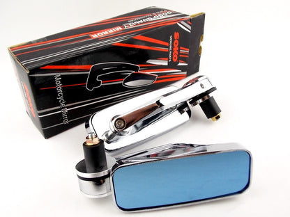 Chrome Handle Bar End Mirrors for Motorcycle (Universal Fit)