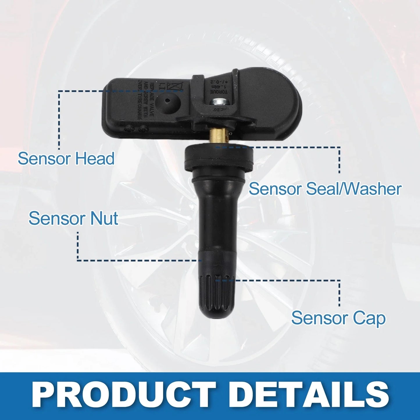 Tire Pressure Sensor 433MHz for Hyundai Santa Fe (2019-2023) 1 x Pc