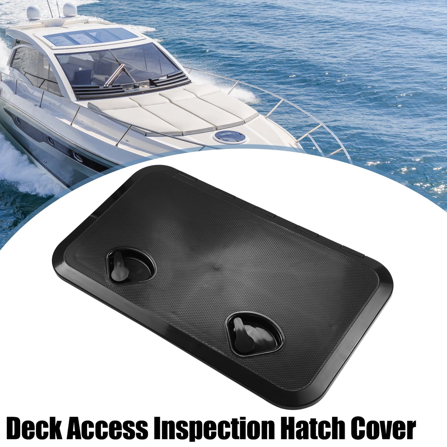 Marine Boat Deck Access Inspection Hatch Cover 23.86" x 13.9" Black