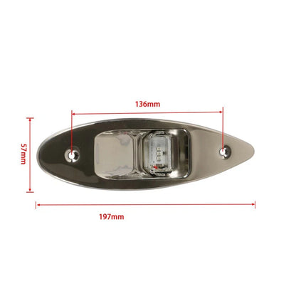 2x Red+Green Marine Boat Navigation LED Side Light Vertical Mount Lamp 12V