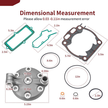 Cylinder Head & Top End Gasket Kit for Yamaha YZ250 (2001–2002, 2011–2024)