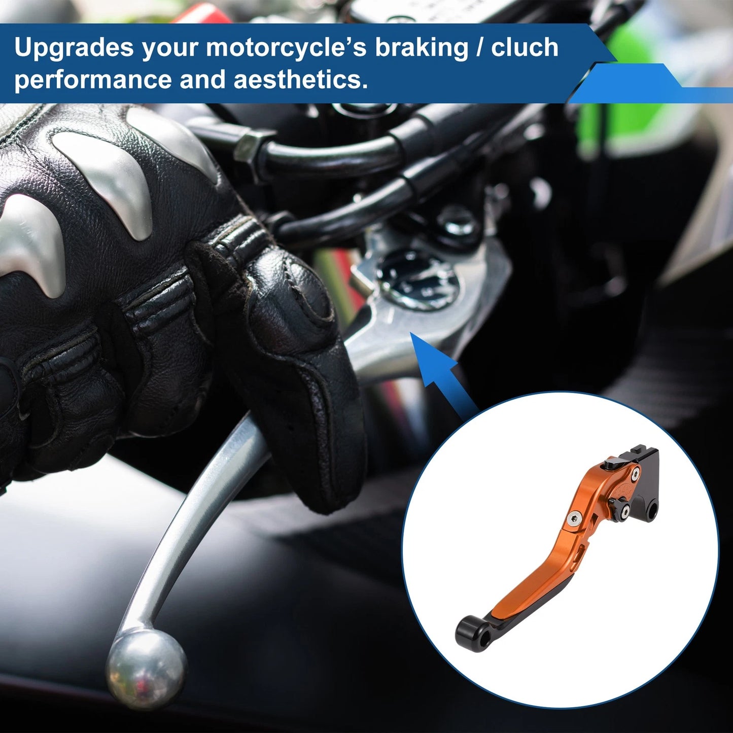 Adjustable Brake Clutch Levers for Yamaha MT-07 (2014–2022) 1 Pair Orange Black