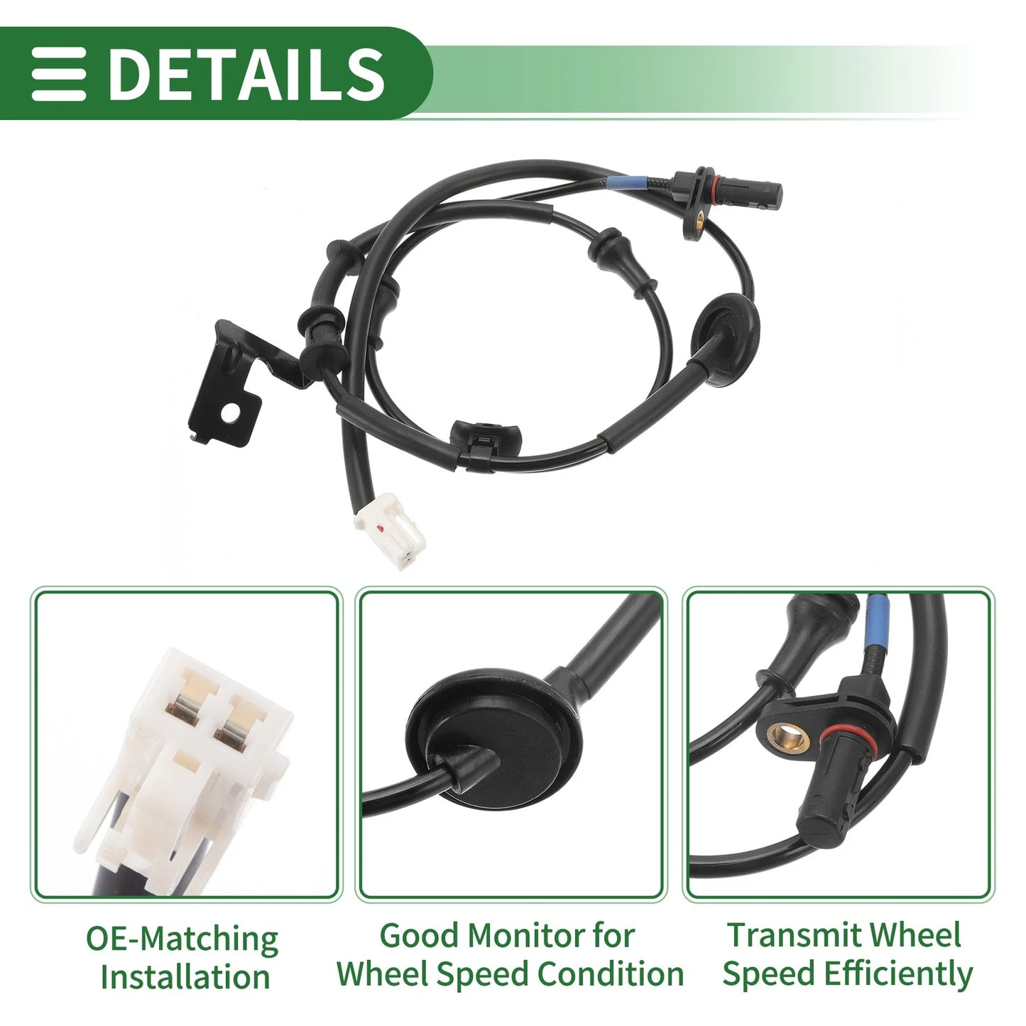 ABS Wheel Speed Sensor No. 599302V000 for Hyundai Veloster (2012–2014) Right Rear