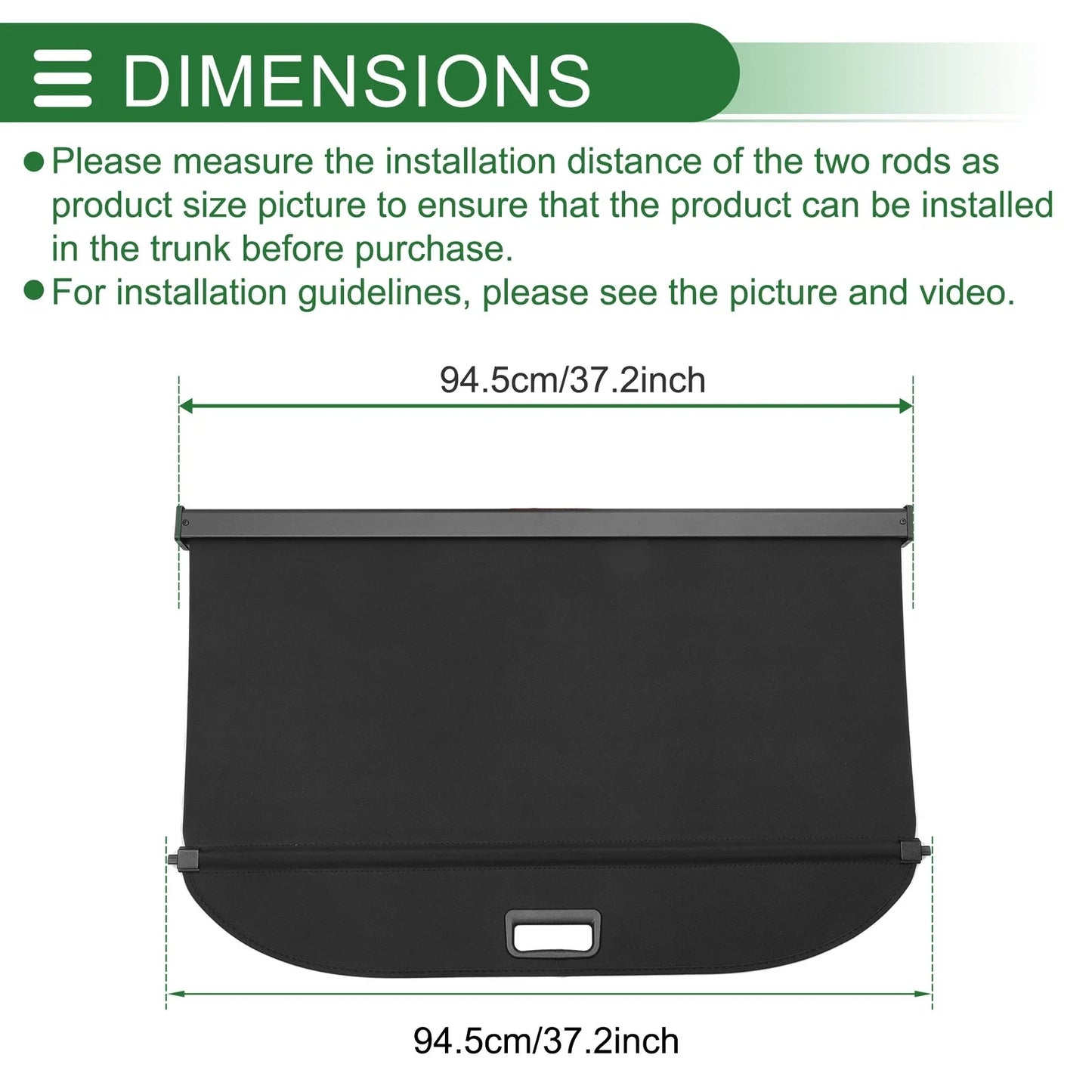 Car Trunk Retractable Cargo Cover for CHEVROLET Trax (2024-2025) Gloss Black