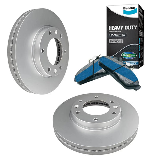 Set of 4 Bendix HD Front Brake Pads and Rotors for Toyota LandCruiser LC300 (2021–2023)