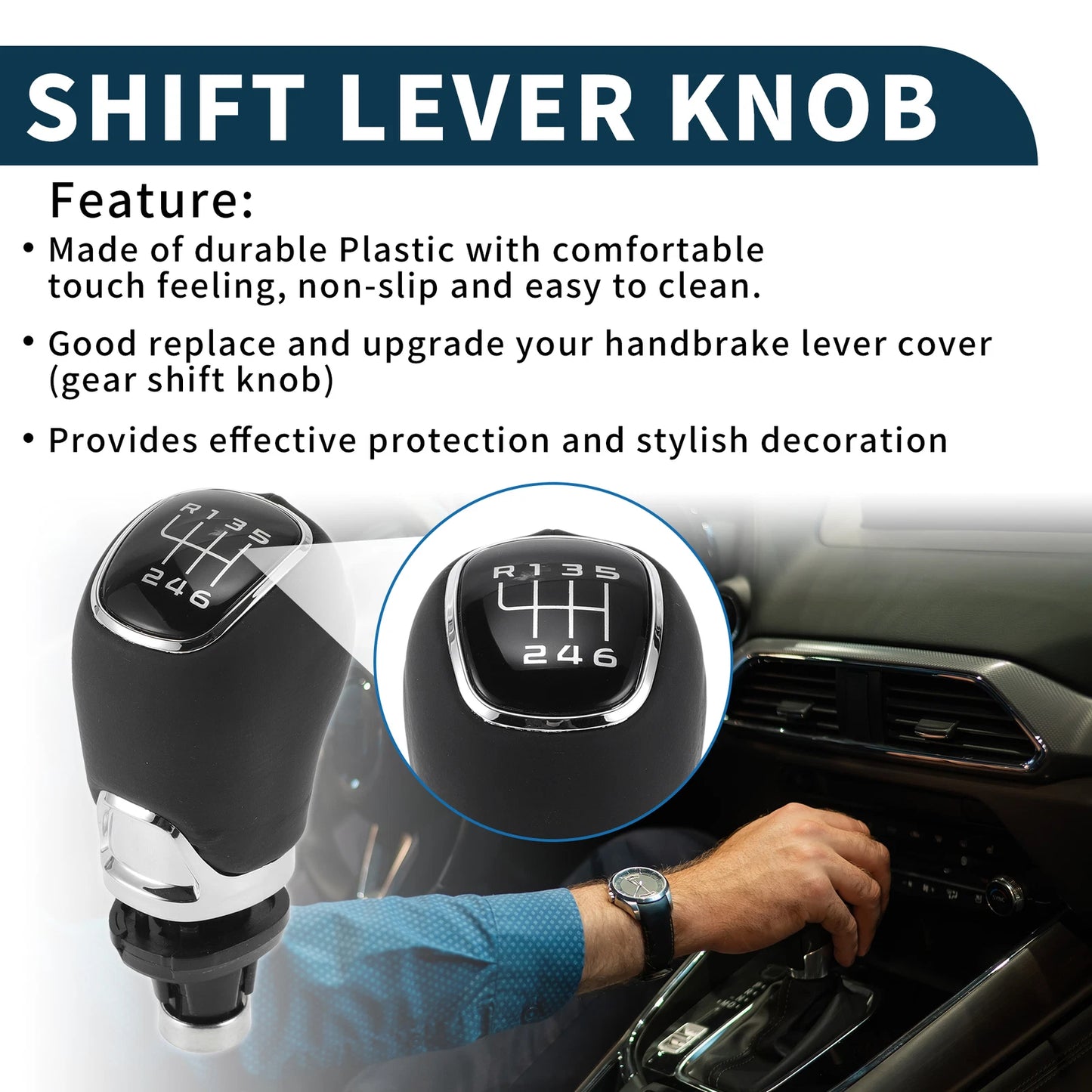 6 Speed Gear Shifter Knob for Skoda Octavia II 1Z3 (2004–2013) Plastic