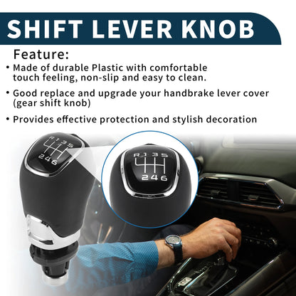 6 Speed Gear Shifter Knob for Skoda Octavia II 1Z3 (2004–2013) Plastic
