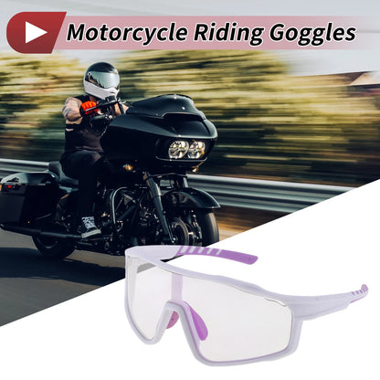 Motorcycle Riding Goggles for Universal Fit (UV400, Light Purple Lens)