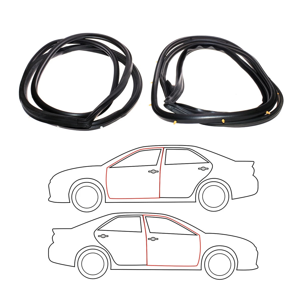 Front Door Weatherstrip Set for Mazda Capella 626 Telstar 1982-1987