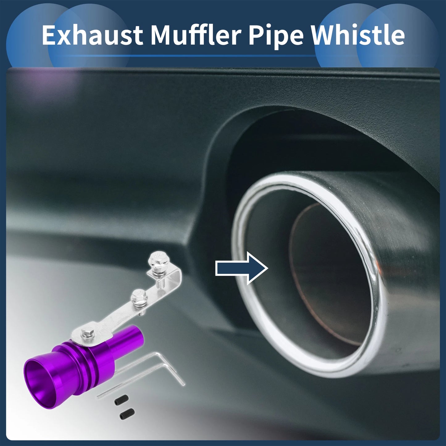 Turbo Sound Exhaust Muffler Pipe Whistle for Universal Fit (1 Set)