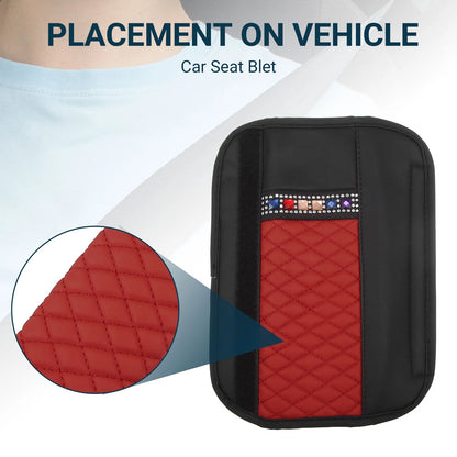 Set of 2 Seat Belt Cover Pads for Universal Fit (Red)
