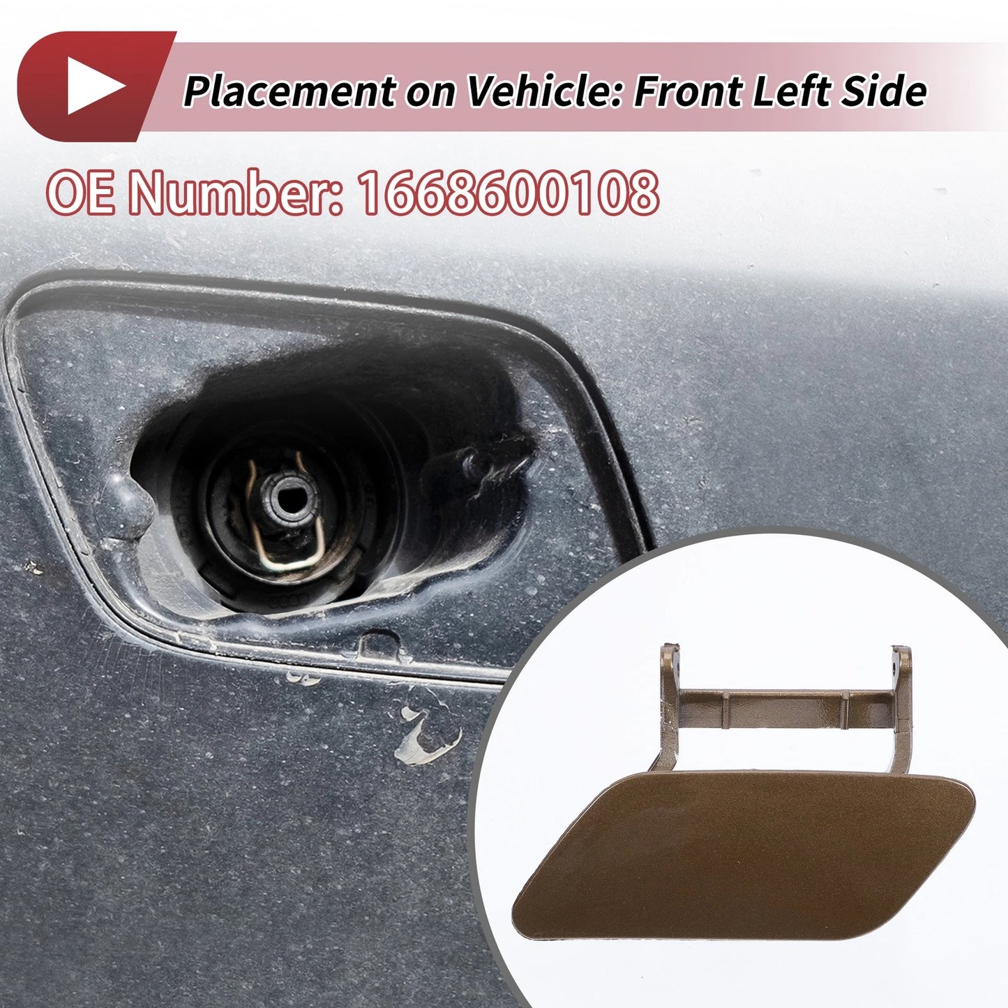 Front Left Washer Nozzle Cover Cap for Mercedes-Benz ML350 (2012–2015) Brown