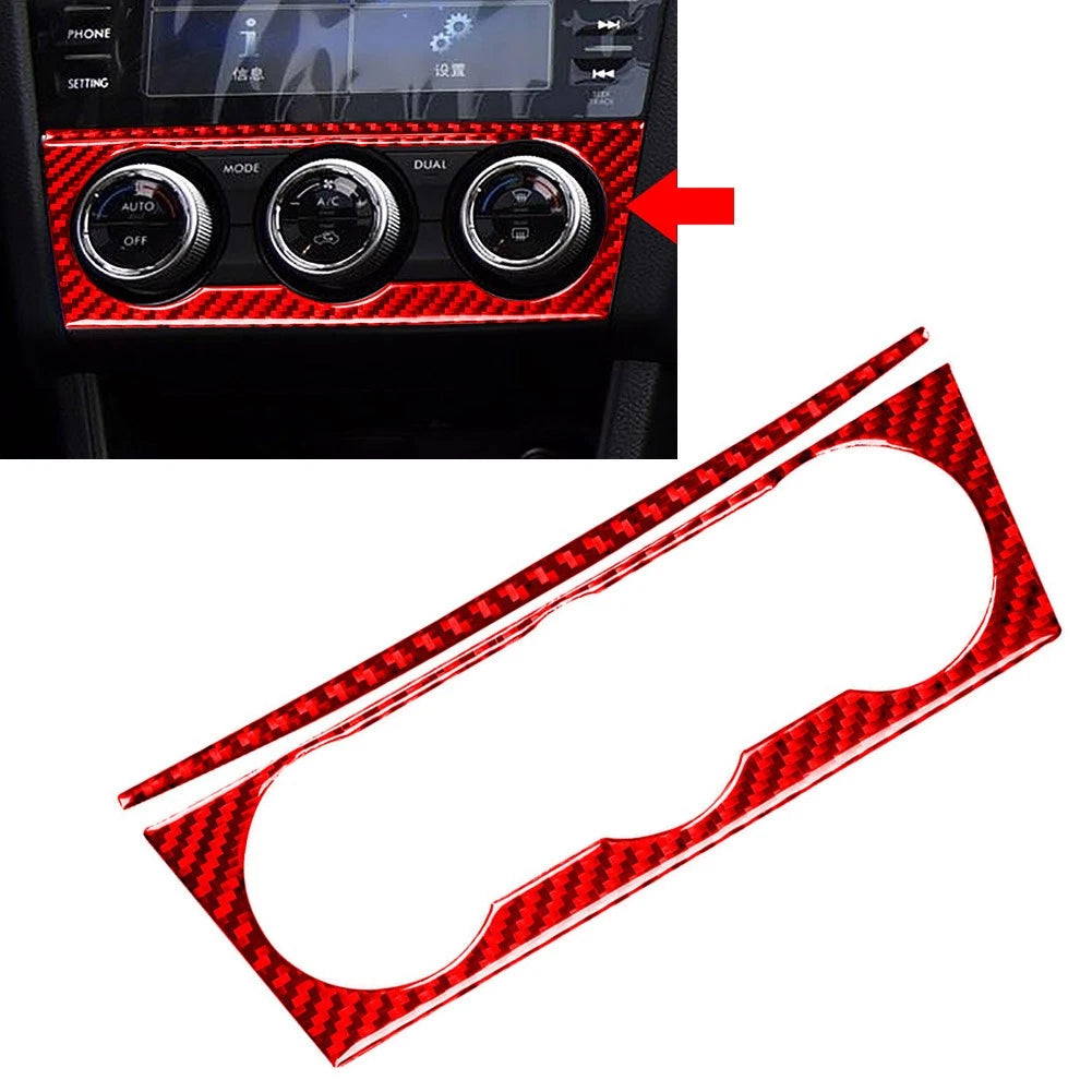 Carbon Fiber Air Conditioner Switch Knob Cover Trim for Subaru WRX (2015–2021)