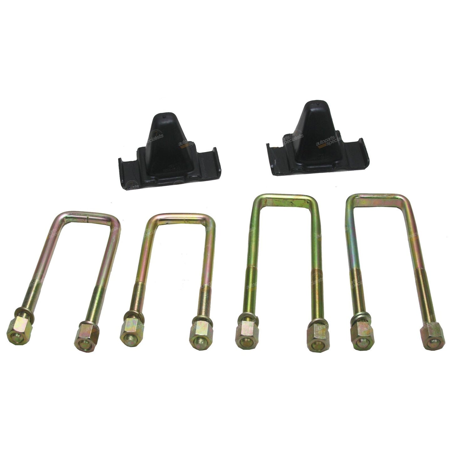 Front Leaf Spring Bump Stops + U-Bolts for Toyota Hilux (1983–1997)
