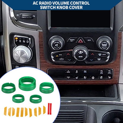 Set of 5 AC Gear Shift Headlight Media Knob Covers for Dodge RAM (2013–2017)