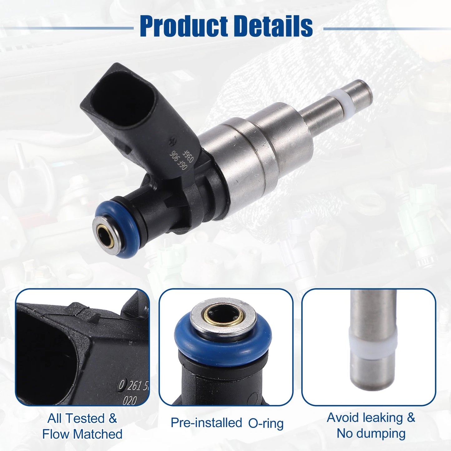 Fuel Injector Nozzle for VW Golf R 2.0L M/T (2012–2013) 06F906036F