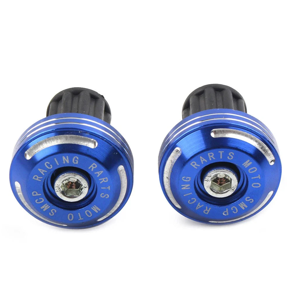 CNC Handlebar Grips & End Cap Plugs for Dirt Bike - Blue