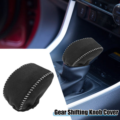 Gear Shifting Knob Cover for Toyota RAV4 (2019–2022) Black Gray Stitches