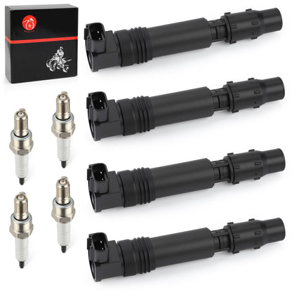 Set of 4 Ignition Coils & Iridium Spark Plugs for Honda CBR954RR (2002–2003)
