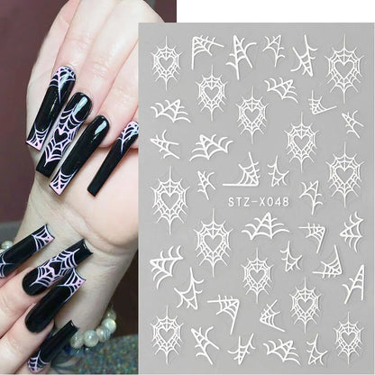 8 Sheets Halloween Nail Decals Self-Adhesive Art Stickers for Women