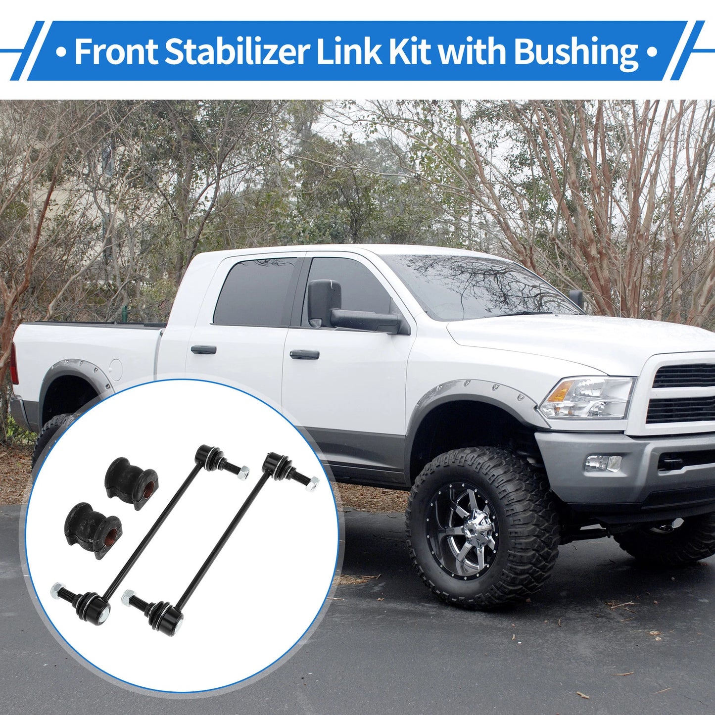 Set of 2 Front Stabilizer Bar Links with Bushings for Dodge Journey (2009–2020) No.K750382