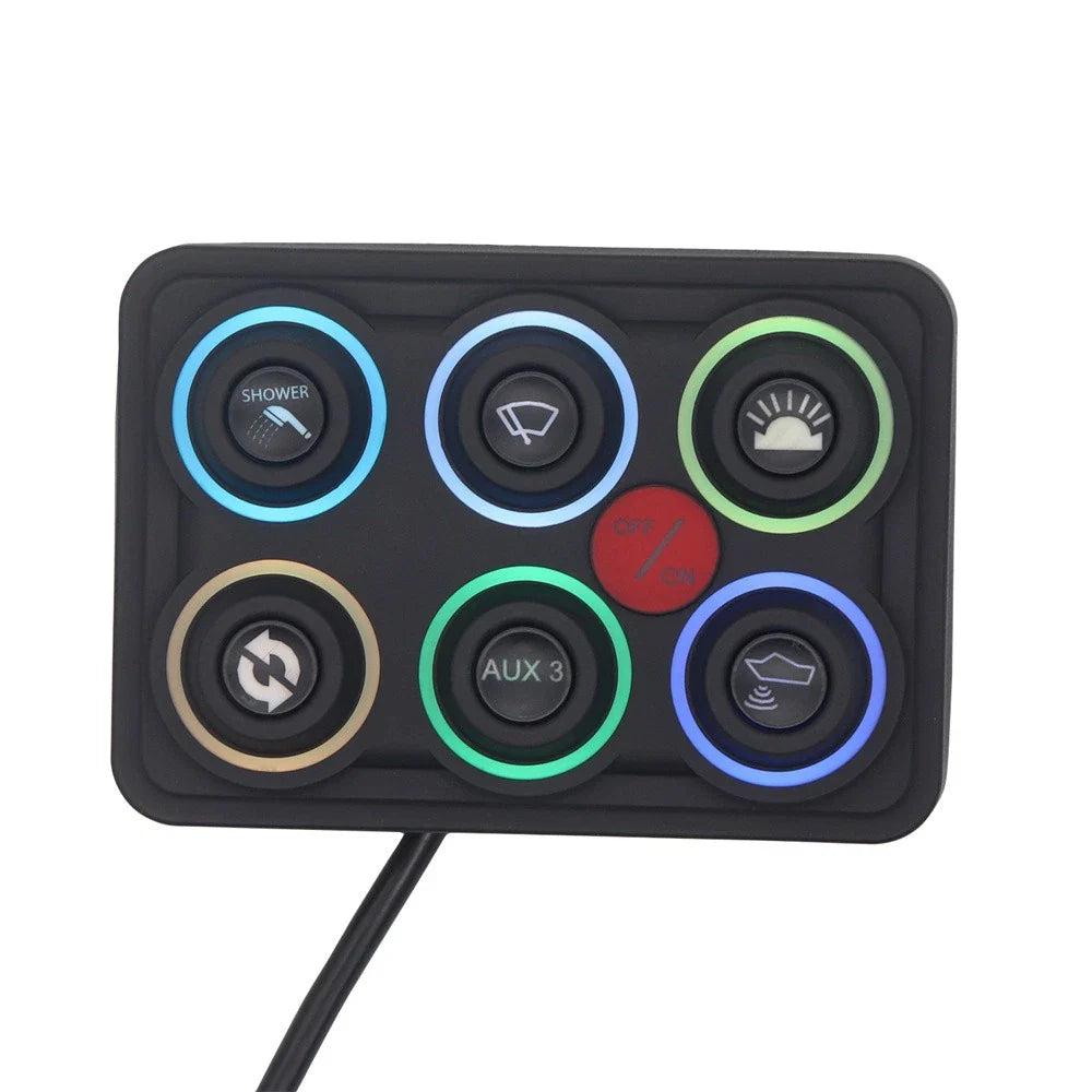 6 Gang Switch Panel Circuit Control Relay System for UTV Boat