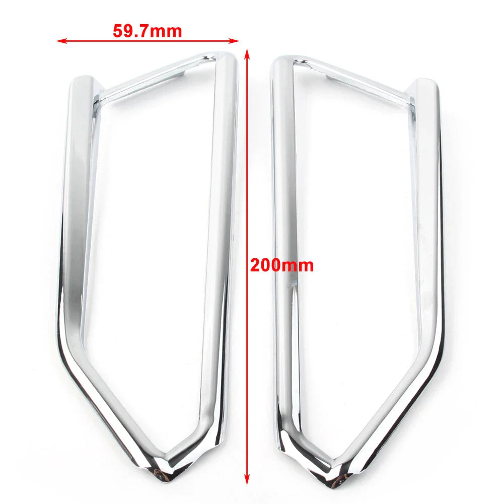 Matte Chrome Front Light Trim Accents for Honda Goldwing GL1800 (2018-2023)