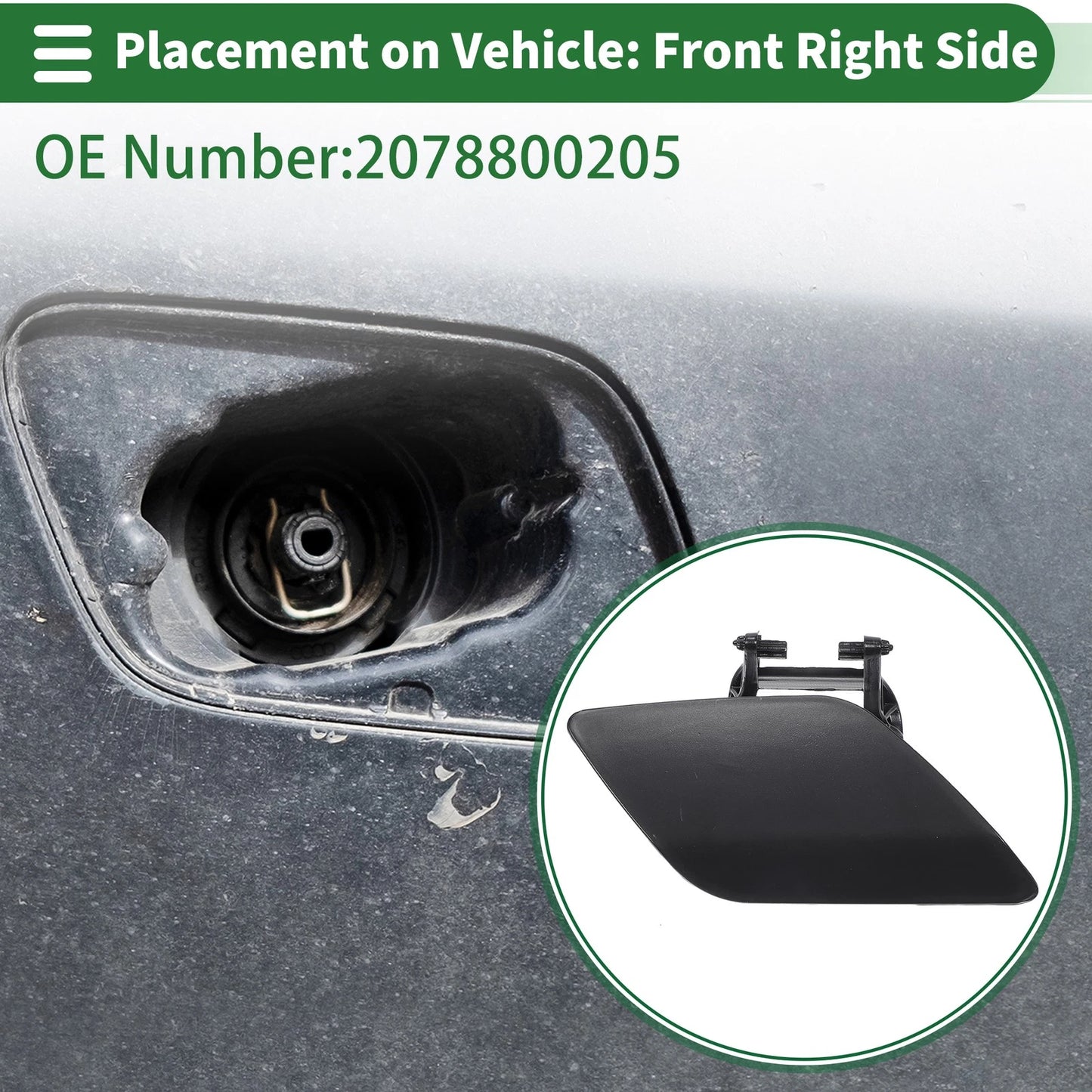 Headlight Washer Nozzle Cover Cap for Mercedes-Benz E550 (2007–2009)