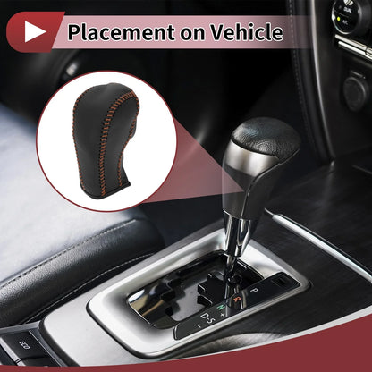 Gear Shift Knob Cover for Chevrolet Cruze 2011-2015 - Black & Brown Faux Leather