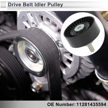 Drive Belt Idler Pulley for BMW Series 3 (1998–2005) No. 11281435594 Black