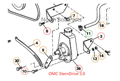 Power Steering Pump for Mercruiser Volvo Penta OMC 4.3L 5.0L 5.7L 7.4L (1990–2023)