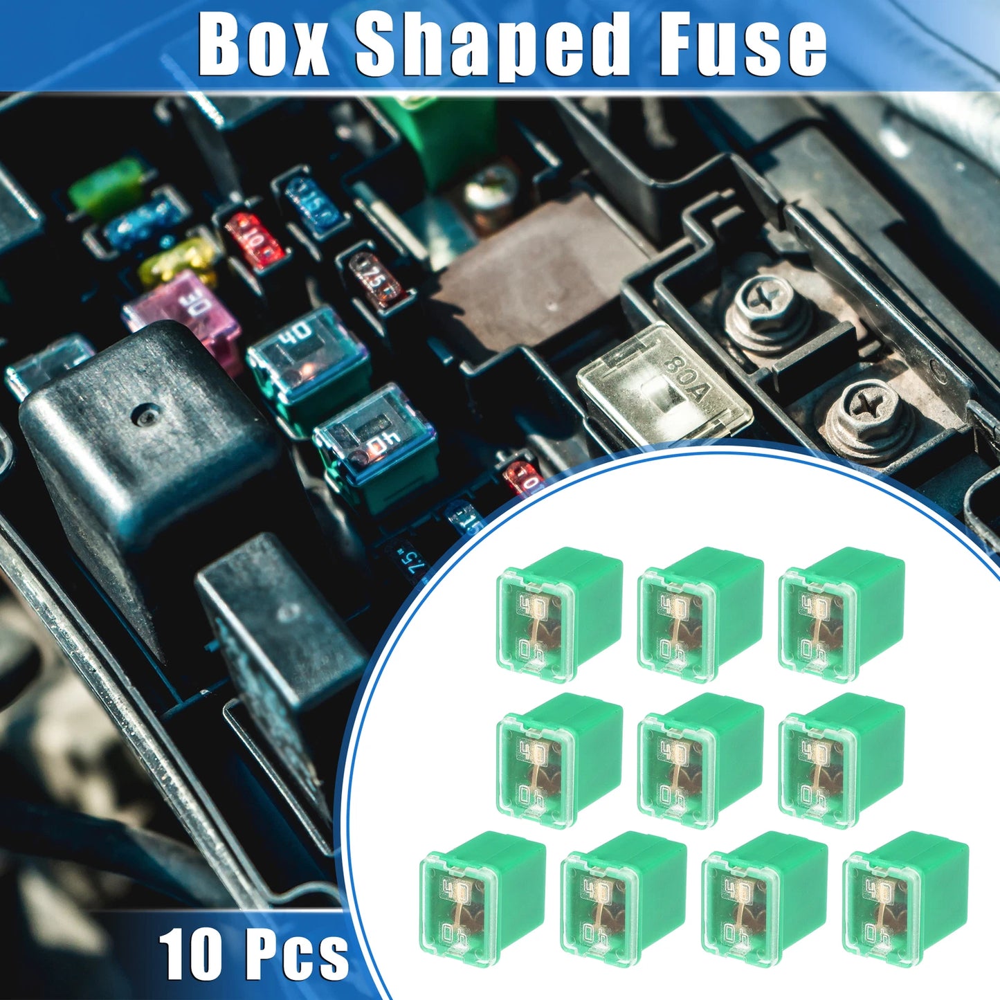 10 Pcs Mini Box Shaped Fuse 40A for Universal Pickup Trucks Cars