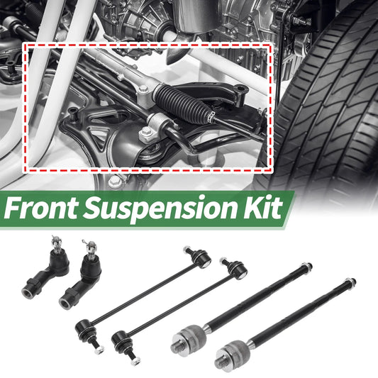 6 Pcs Front Suspension Kit Tie Rod Ends Sway Bar Link for Dodge Dart (2013-2016)