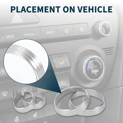 Set of 4 AC Media Volume Switch Knob Cover Rings for Kia Sportage QL (2017)