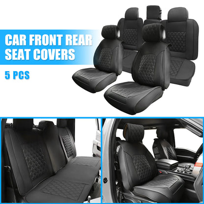 Set of 5 Black Front Rear Seat Covers for Toyota Tacoma (2005–2024)