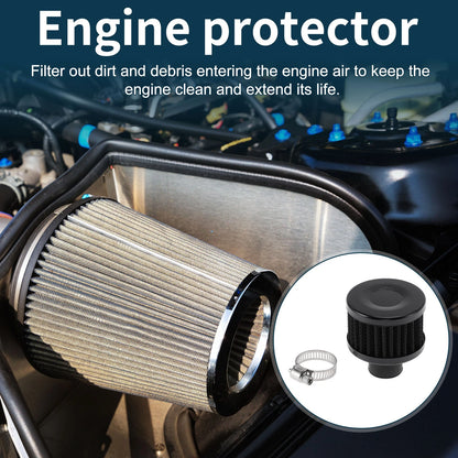 Engine Air Filter   - High Flow, Mushroom Heads, Black