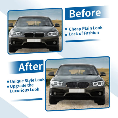 Front Upper Bumper Grille for BMW 1 Series F20 Chrome Silver Tone