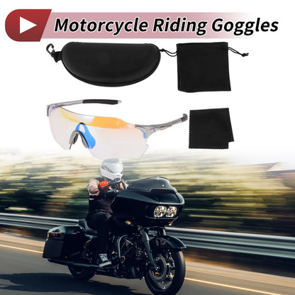 Set of 1 Motorcycle Riding Goggles for Various Models (Light Blue Lens)