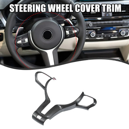 Steering Wheel Cover Trim Frame for BMW F20 F21 Carbon Fiber Pattern Black