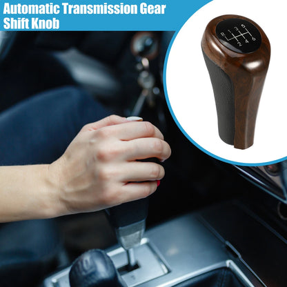 6 Speed Automatic Transmission Gear Shift Knob for BMW  Black Red Wood Pattern