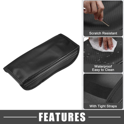 Center Console Cover Pad for Hyundai Tucson (2016–2021) Carbon Fiber Black