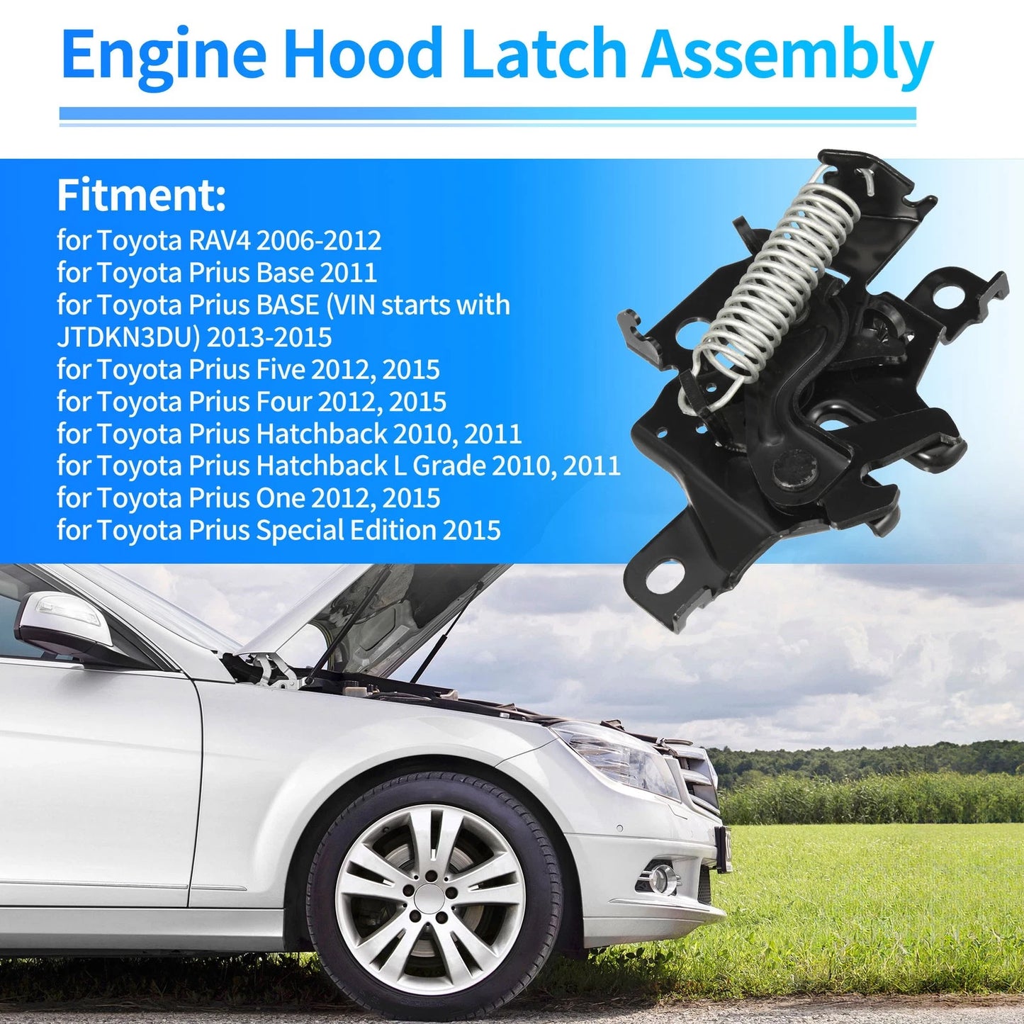 Hood Latch Lock Replacement for Toyota Prius (2010–2015) 53510-47092 Black
