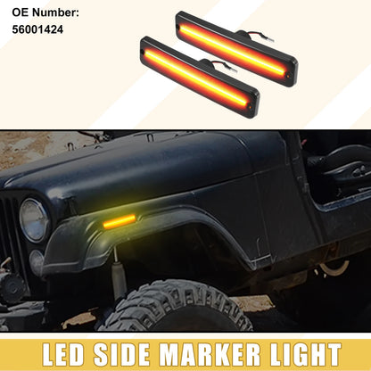 2X Front LED Side Marker Light 56001424 for Jeep  Black Amber