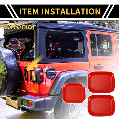 Set of 4 Exterior Door Handle Bowl Cover Trims for Jeep Gladiator JT (2020–2024) Red