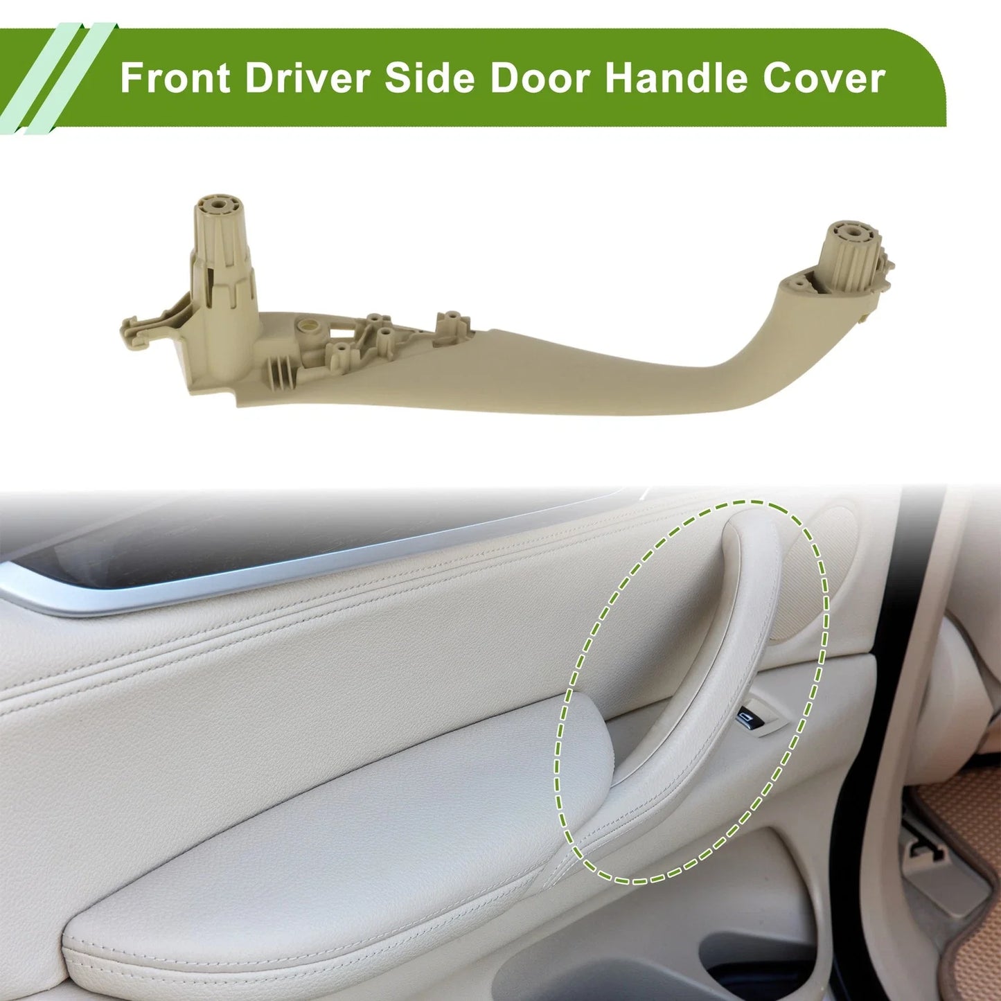 Door Panel Handle Pull Trim Cover for BMW 5 Series G30 Beige (2017-2021)
